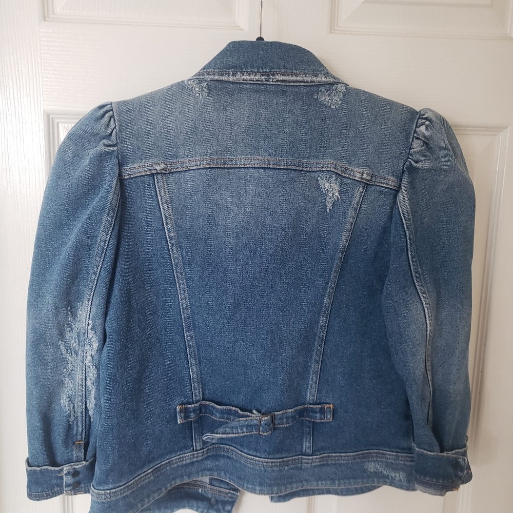Retrofete Ada Puff Shoulder Jacket Size M Color Vintage Blue - Picture 5 of 5